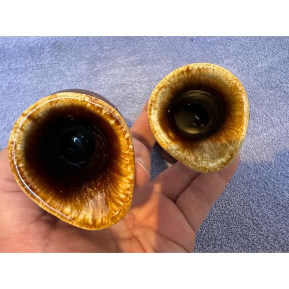 Hull Brown Drip Pottery VINTAGE Oil And Vinegar - Picture 6 of 10